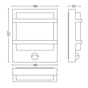 Philips - LED Vonkajšie nástenné svietidlo so senzorom PETRONIA LED/3,8W/230V IP44