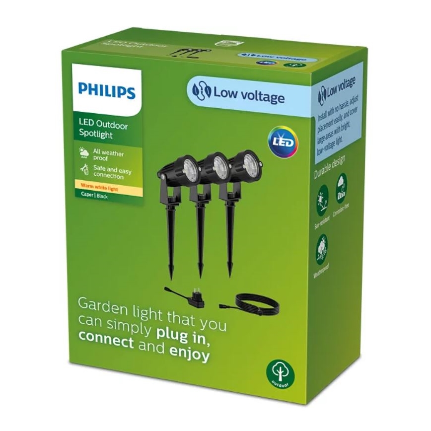 Philips - SADA 3x LED Vonkajšie bodové svietidlo CASPER LED/1,5W/24/230V IP44