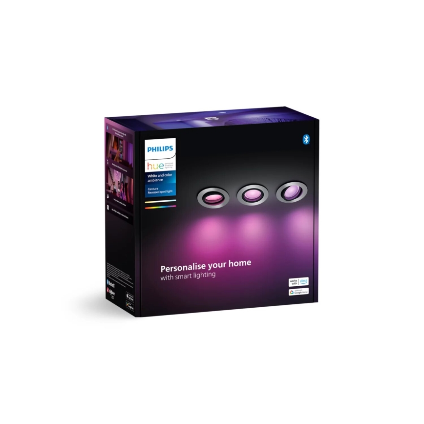 Philips - SADA 3xLED RGBW Stmievateľné podhľadové Hue CENTURA 1xGU10/4,2W/230V 2000-6500K