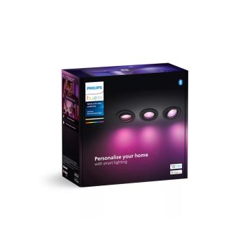 Philips - SADA 3xLED RGBW Stmievateľné podhľadové Hue CENTURA 1xGU10/4,2W/230V 2000-6500K