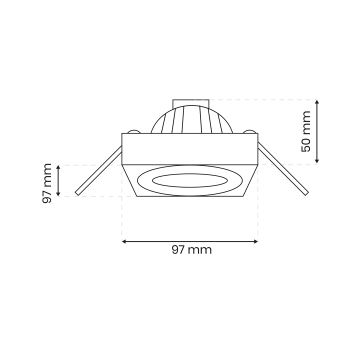 Podhľadové bodové svietidlo NUSA 1xGU5,3/MR16/50W/12V hranatý čierna