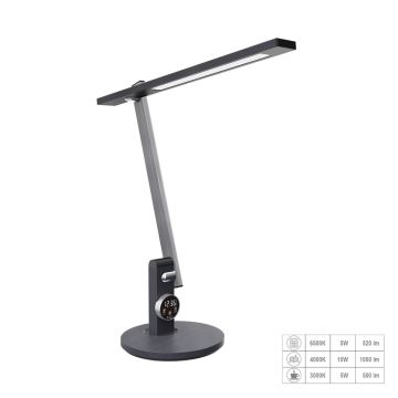 Prezent 31215 - LED Stmievateľná dotyková flexibilná stolná lampa s displejom PUNK LED/12W/230V 3000-6500K