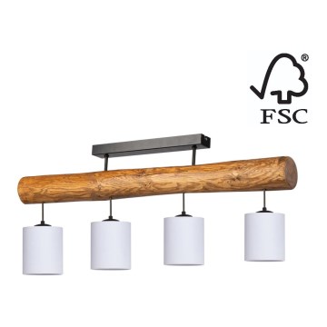 Prisadený luster FORESTA 4xE27/25W/230V dub – FSC certifikované