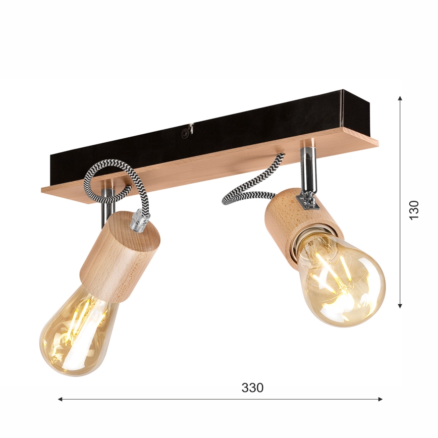 Prisadený luster GUSTAVO 2xE27/60W/230V - FSC certifikované