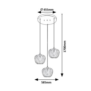 Rabalux - Luster na lanku 3xE27/40W/230V