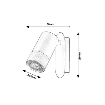 Rabalux 5069 - Nástenné bodové svietidlo ZIRCON 1xGU10/5W/230V