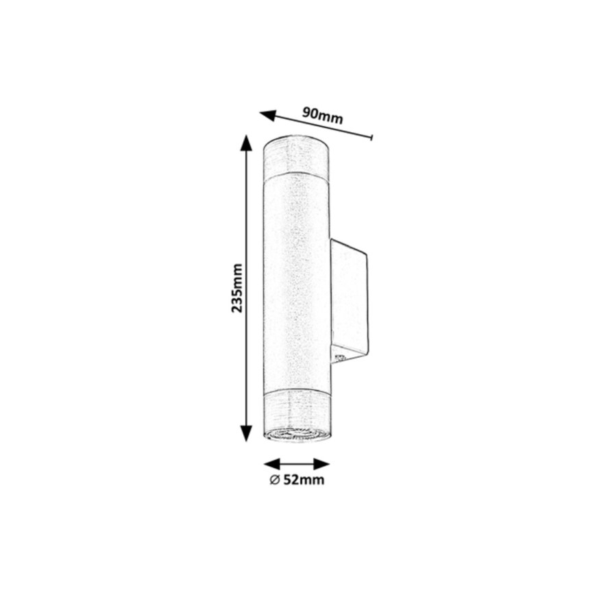 Rabalux 5073 - Nástenné svietidlo ZIRCON 2xGU10/5W/230V