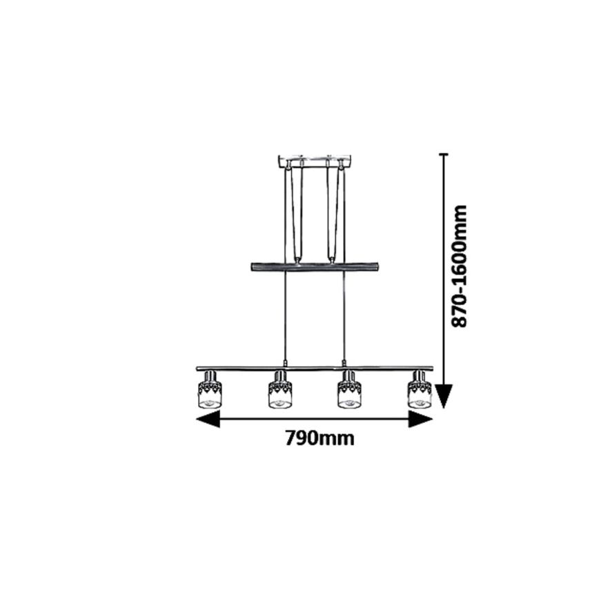 Rabalux 5345 - Luster na lanku LACEY 4xE14/40W/230V