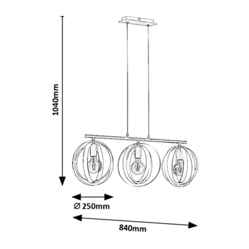 Rabalux - Luster na lanku 3xE27/40W/230V