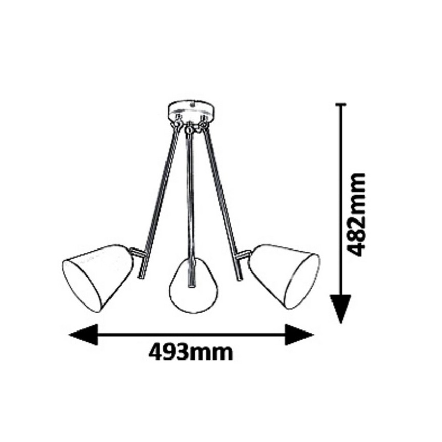 Rabalux 5376 - Luster na tyči ALDER 3xE14/40W/230V