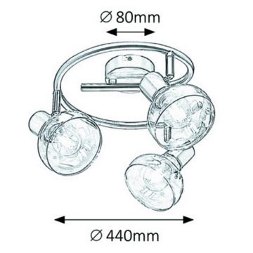 Rabalux 5558 - Bodové svietidlo HOLLY 3xE14/40W/230V lesklý chróm