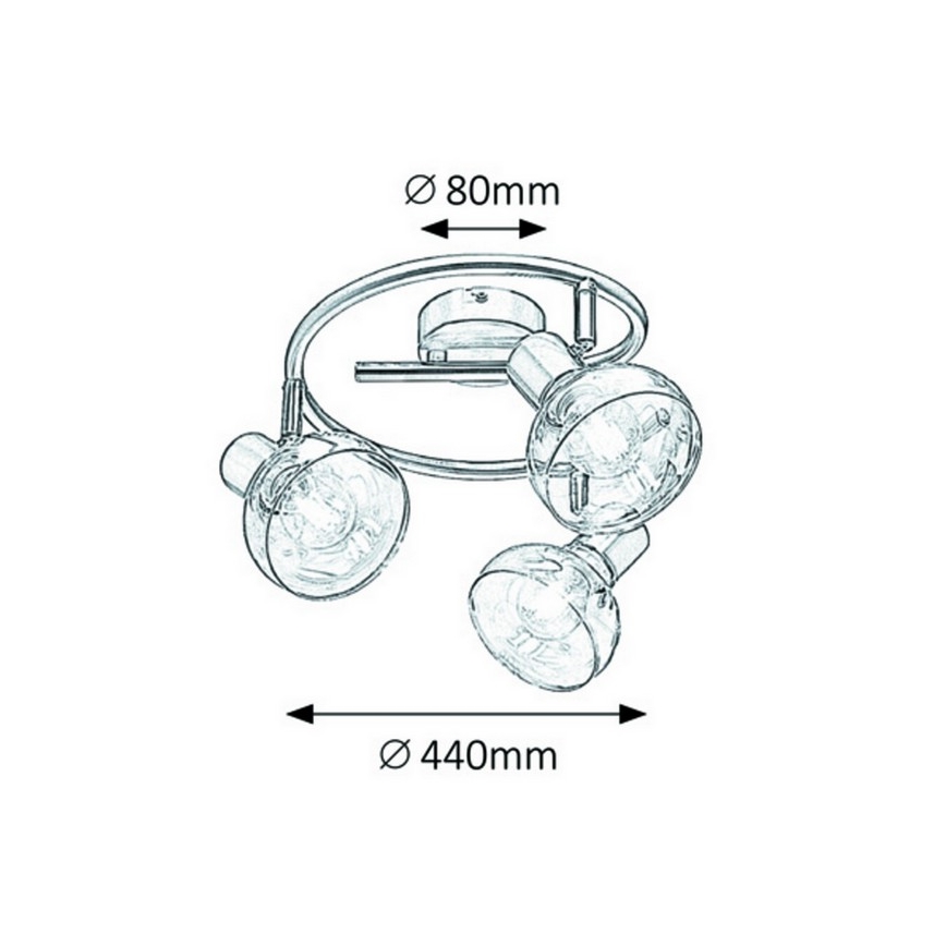 Rabalux 5558 - Bodové svietidlo HOLLY 3xE14/40W/230V lesklý chróm