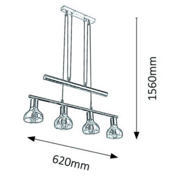 Rabalux 5560 - Luster na lanku HOLLY 4xE14/40W/230V lesklý chróm