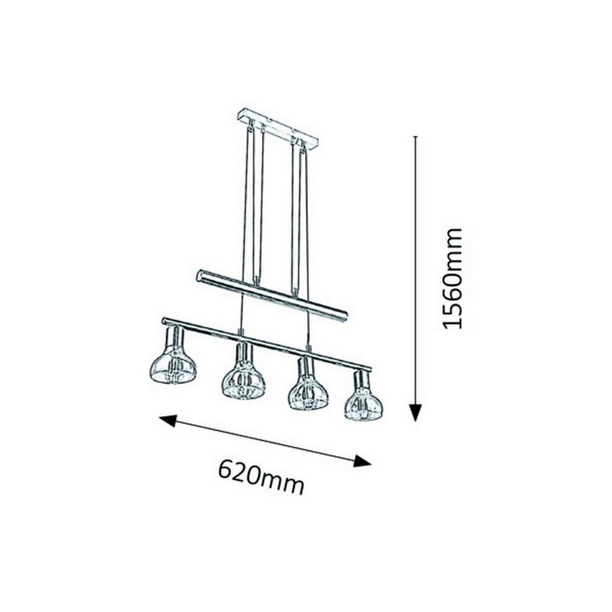 Rabalux 5560 - Luster na lanku HOLLY 4xE14/40W/230V lesklý chróm