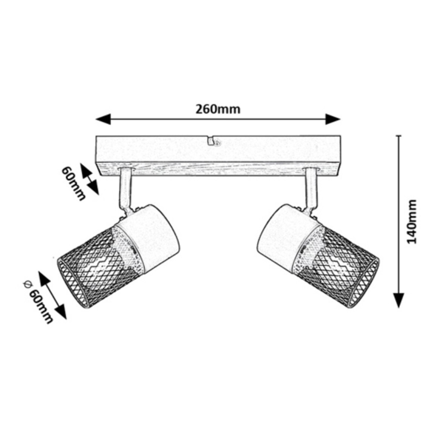 Rabalux - Bodové svietidlo 2xE14/40W/230V dub