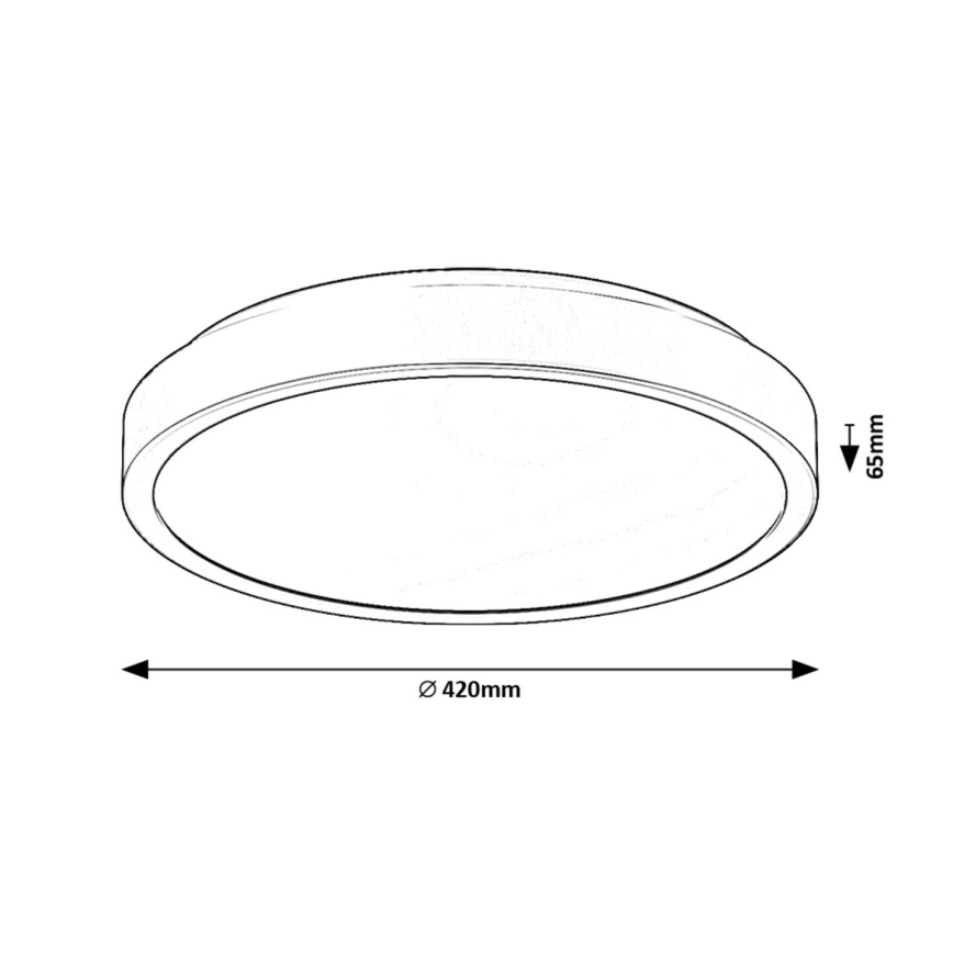 Rabalux - LED Kúpeľňové stropné svietidlo LED/48W/230V IP44 4000K pr. 42 cm čierna