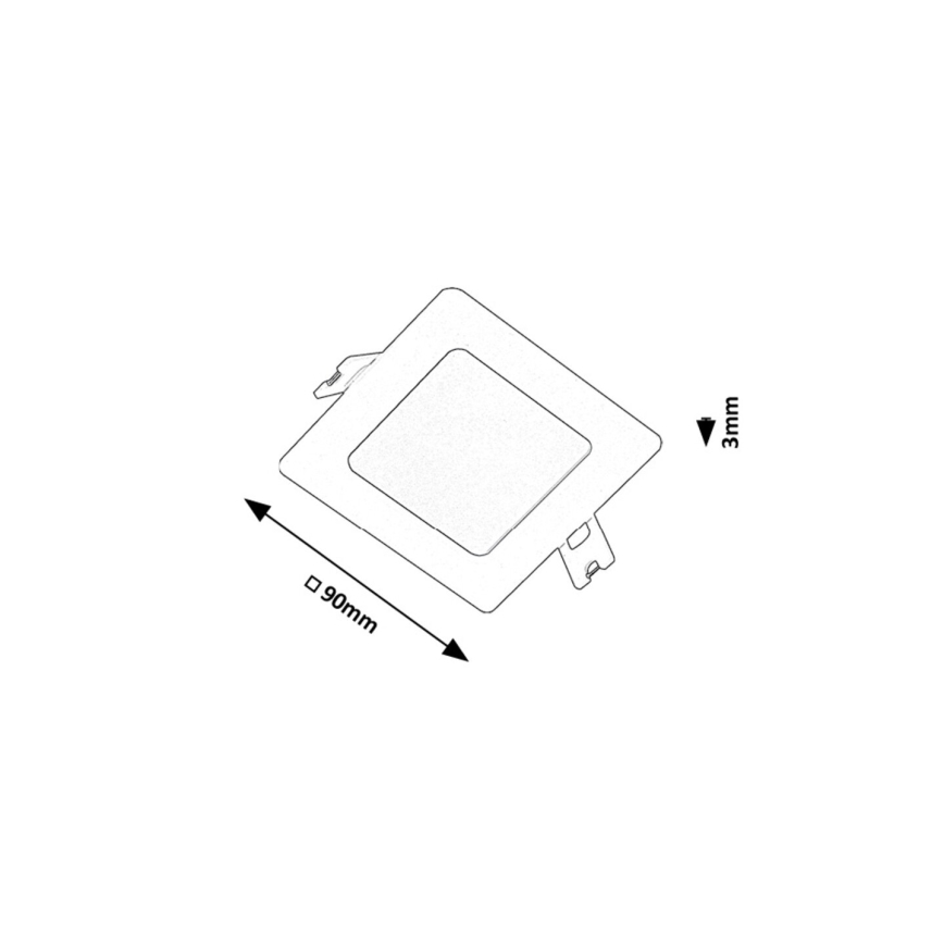 Rabalux - LED Podhľadové svietidlo LED/3W/230V 9x9cm čierna