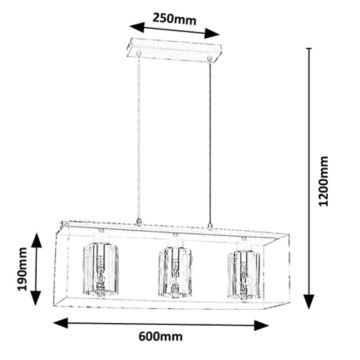 Rabalux - Luster na lanku 3xE27/25W/230V