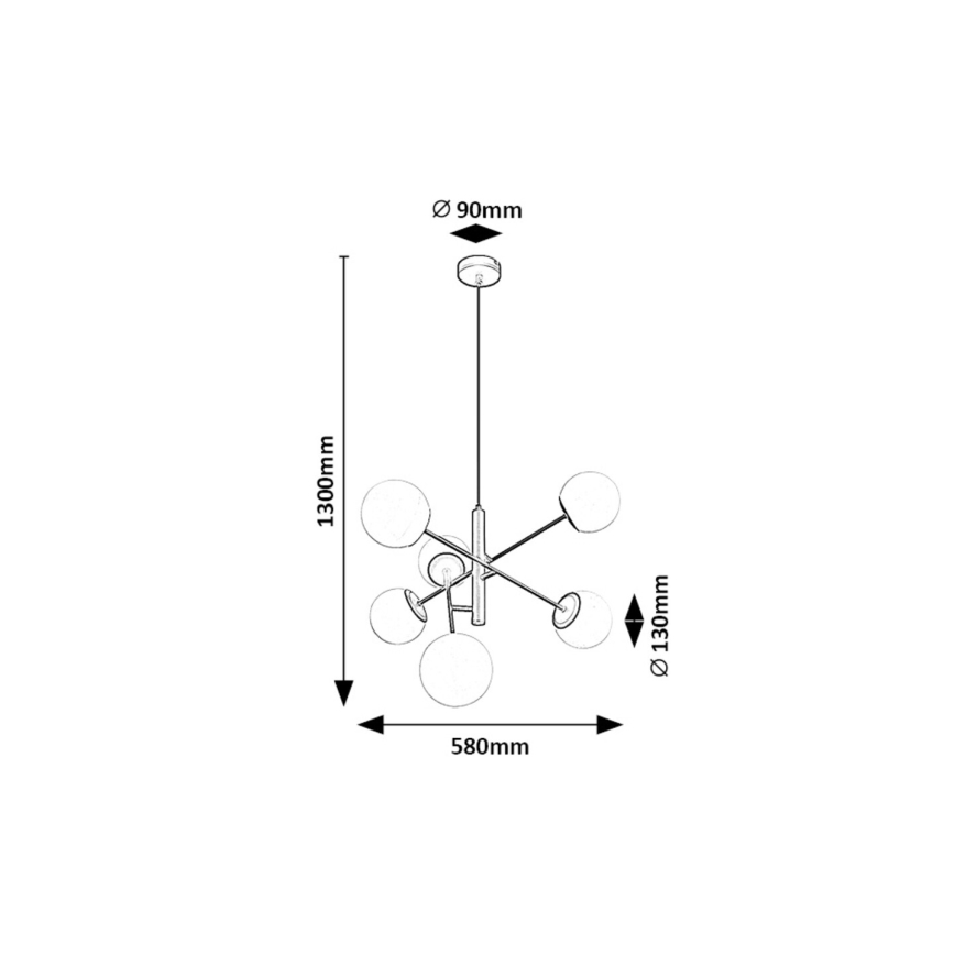 Rabalux - Luster na lanku 6xE14/20W/230V