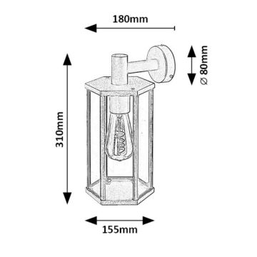 Rabalux - Vonkajšia nástenná lampa 1xE27/40W/230V IP44