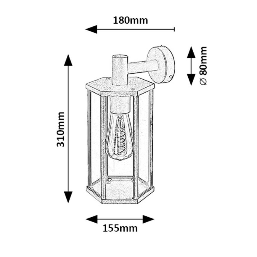 Rabalux - Vonkajšia nástenná lampa 1xE27/40W/230V IP44