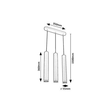 Rabalux - Luster na lanku 3xGU10/5W/230V