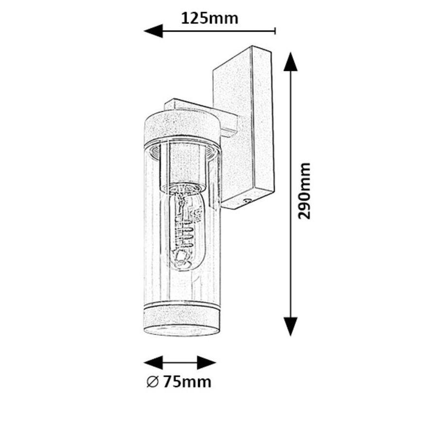 Rabalux - Vonkajšia nástenná lampa 1xE27/12W/230V IP44