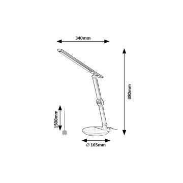 Rabalux - LED Stmievateľná dotyková stolná lampa s displejom LED/9W/230V 3000/4000/6500K