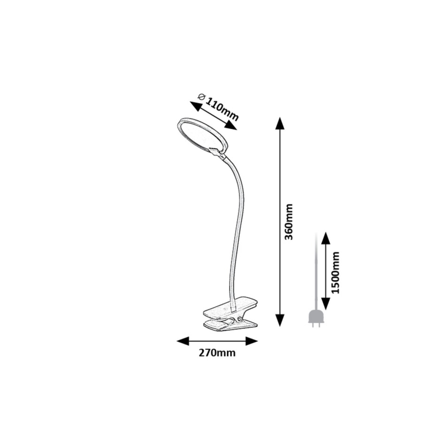 Rabalux - LED Stmievateľná stolná lampa s klipom LED/7W/230V 3000K