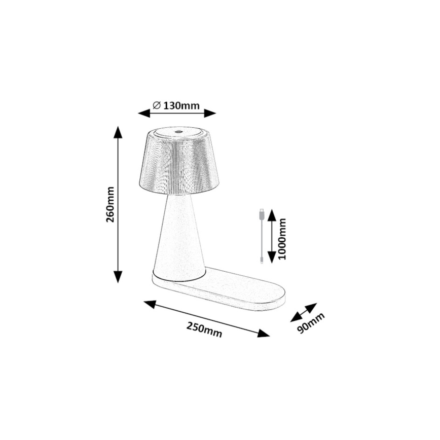 Rabalux - LED Stmievateľná nabíjacia stolná lampa s bezdrôtovým nabíjaním LED/5W/5V 3000/4000/5000K