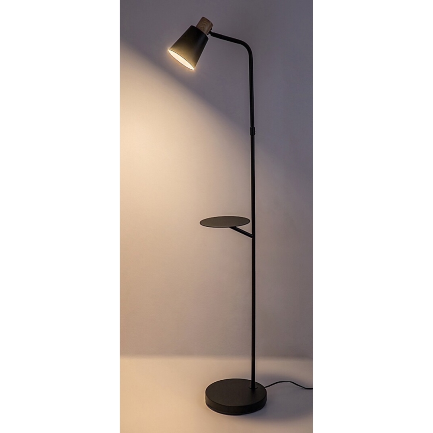 Rabalux - Stojacia lampa s poličkou 1xE27/40W/230V čierna