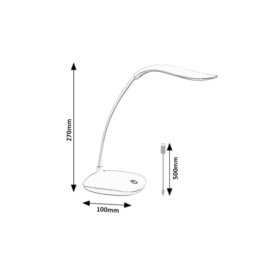 Rabalux - LED Stmievateľná flexibilná stolná lampa LED/2W/5V biela