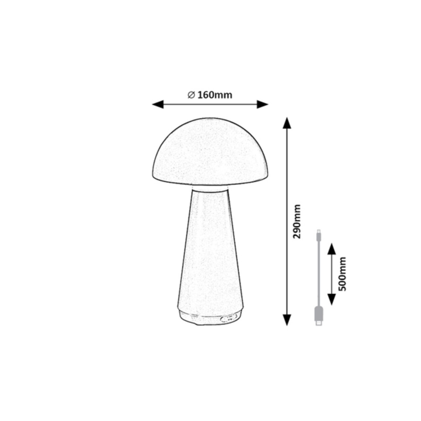 Rabalux - LED Vonkajšia stmievateľná dotyková nabíjacia stolná lampa LED/3W/5V 2000mAh IP44