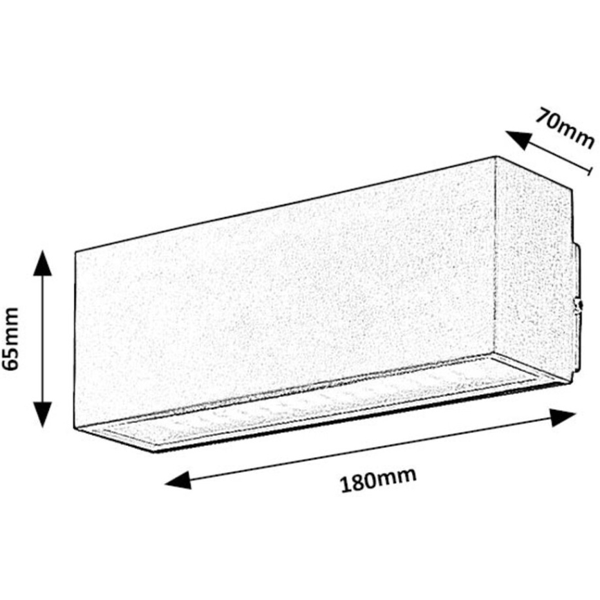 Rabalux - LED Vonkajšie nástenné svietidlo LED/10W/230V IP54 čierna