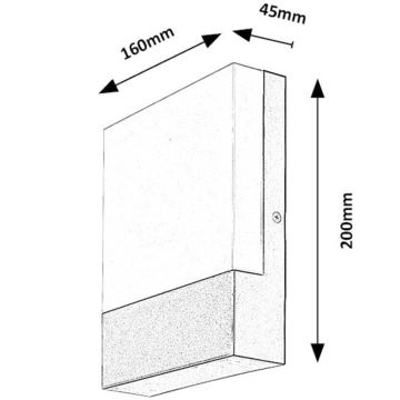 Rabalux - LED Vonkajšie nástenné svietidlo LED/10W/230V IP44 čierna