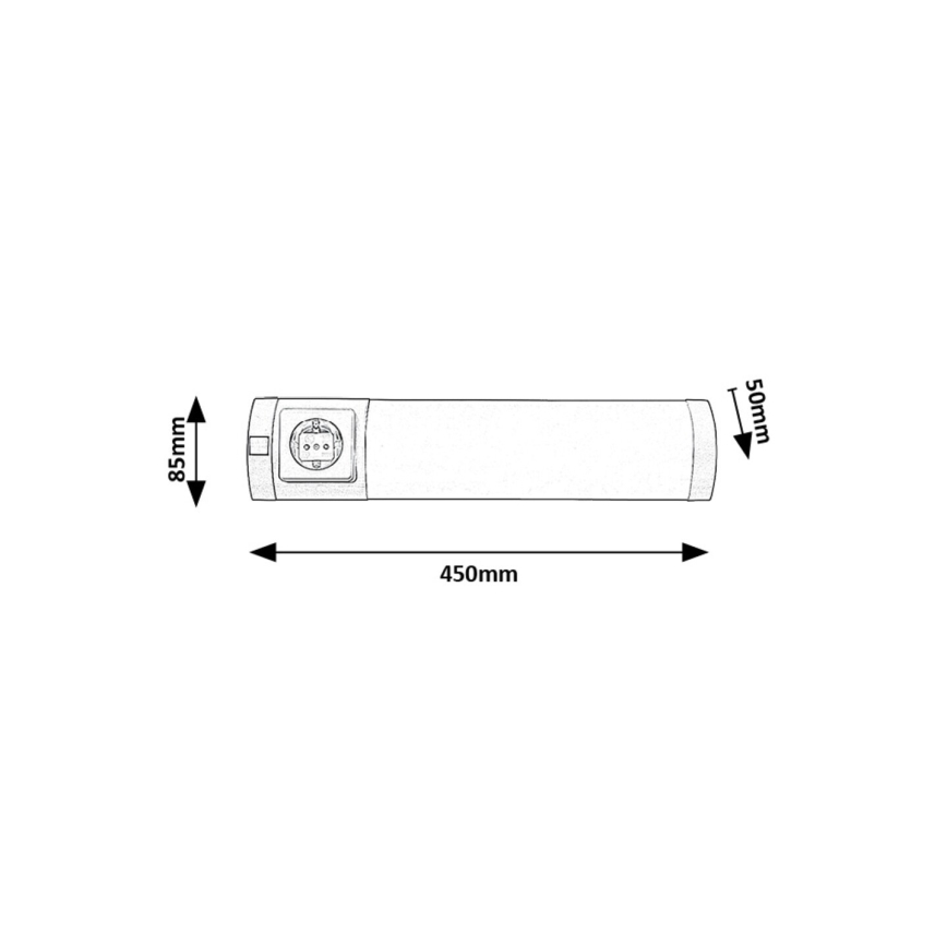 Rabalux - LED Podlinkové svietidlo so zásuvkou LED/5W/230V 4000K matný chróm