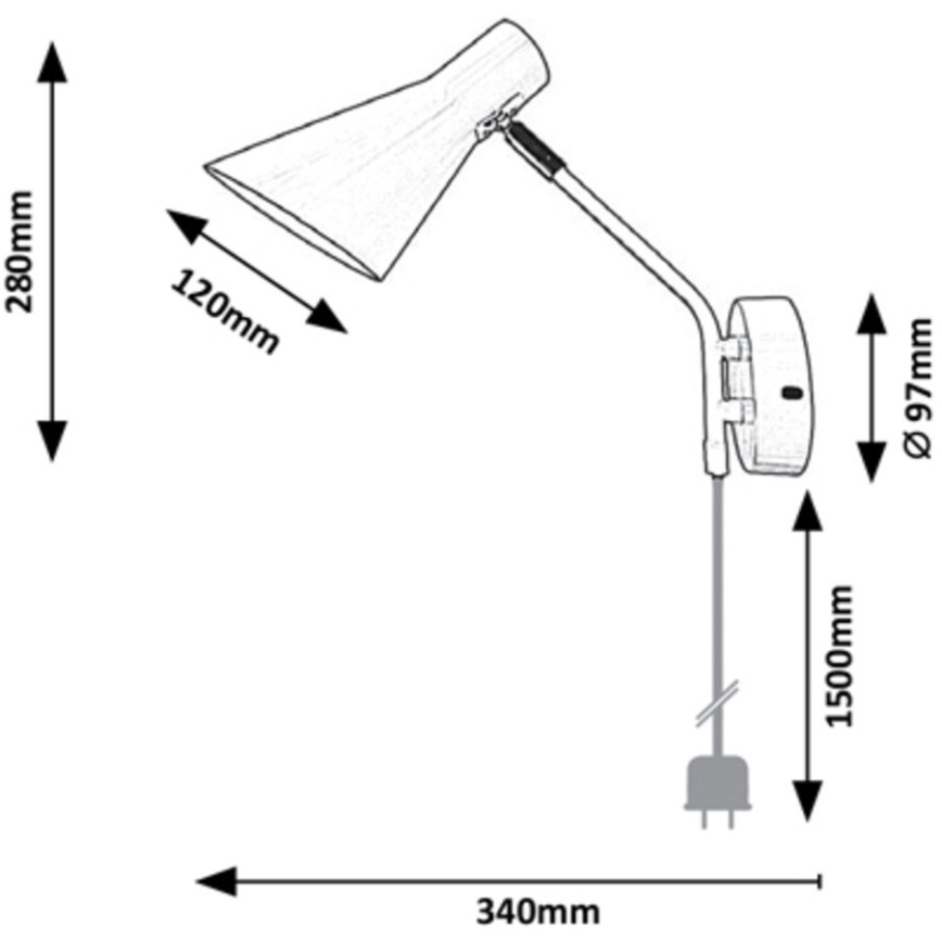 Rabalux - Nástenná lampička 1xE27/25W/230V