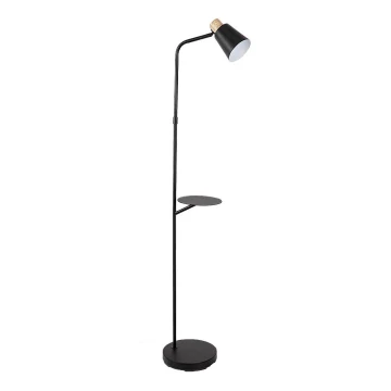 Rabalux - Stojacia lampa s poličkou 1xE27/40W/230V čierna