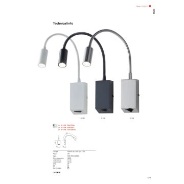 Redo 01-1193 - LED Flexibilná lampička HELLO LED/3W/230V biela