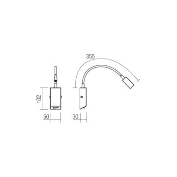 Redo 01-1193 - LED Flexibilná lampička HELLO LED/3W/230V biela