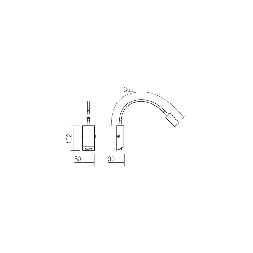 Redo 01-1195 - LED Flexibilná lampička HELLO LED/3W/230V chróm