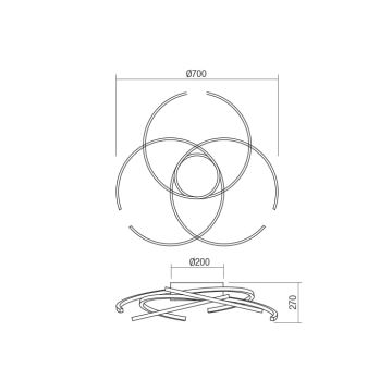 Redo 01-1801 - LED Stmievateľné stropné svietidlo ALIEN LED/60W/230V 3000K pr. 70 cm biela