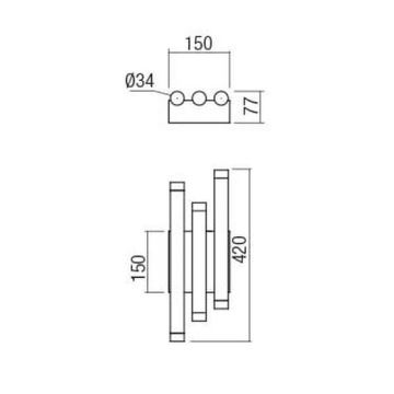 Redo 01-2038 - LED Nástenné svietidlo MADISON 6xLED/4W/230V čierna