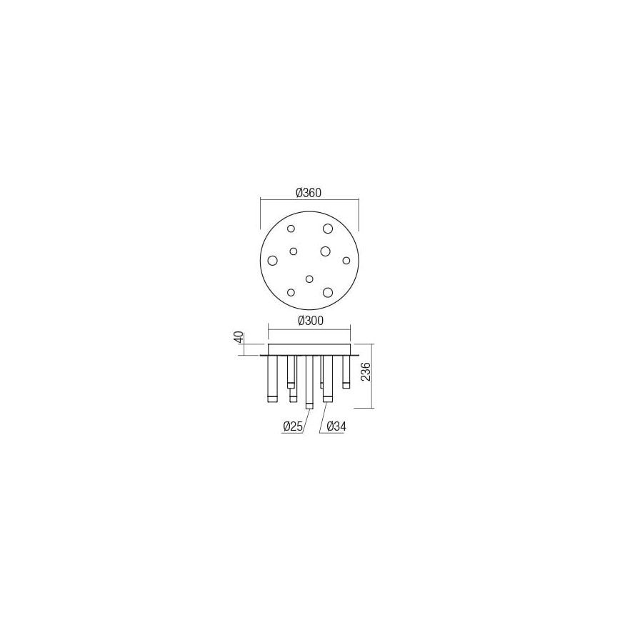 Redo 01-2039 - LED Stropné svietidlo MADISON 9xLED/4W/230V zlatá