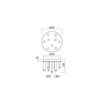 Redo 01-2041 - LED Stropné svietidlo MADISON 9xLED/4W/230V čierna