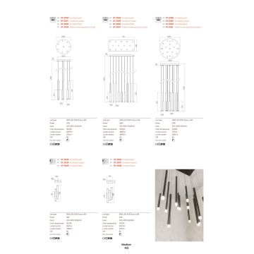 Redo 01-2042 - LED Stropné svietidlo MADISON 9xLED/4W/230V lesklý chróm/čierna/meď