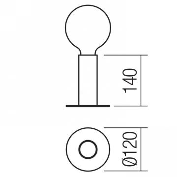 Redo 01-2131 - Dotyková stolná lampa RIVET 1xE27/42W/230V meď