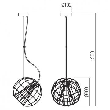 Redo 01-2174 - Luster na lanku GALLILEO 1xE27/42W/230V