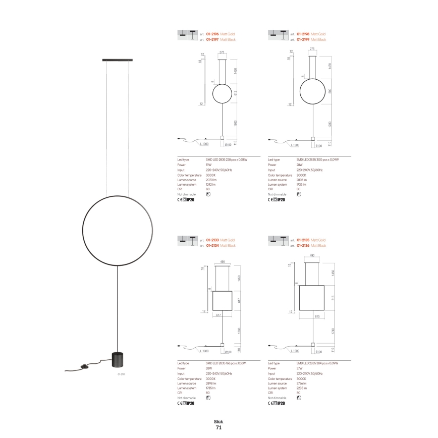 Redo 01-2197 - LED Stojacia lampa SLICK LED/19W/230V čierna