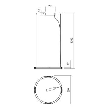 Redo 01-2202 - LED Luster na lanku UNION LED/34W/230V 3000K pr. 60 cm biela